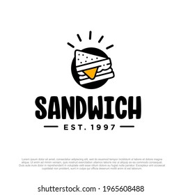 Sandwich Vector Logo Template Or Homemade Sandwich Logo Illustration. Sandwich Shop Logo Design Template 