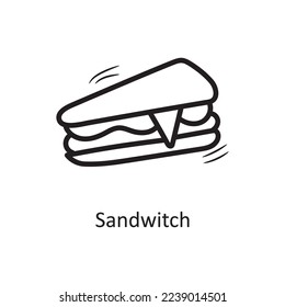 SandWich vector outline Icon Design illustration. Food and Drinks Symbol on White background EPS 10 File