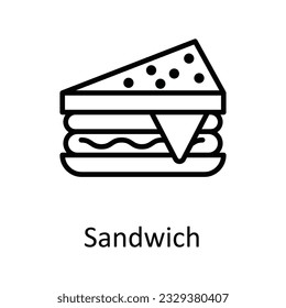 Sandwich Vector outline Icon Design illustration. Food and Drinks Symbol on White background EPS 10 File 