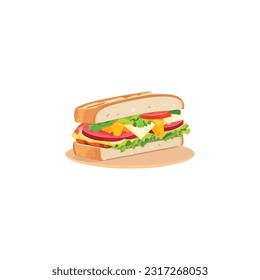 Vector de sándwiches, sándwiches llenos de verduras.