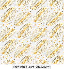 sandwich vector seamless pattern on white background