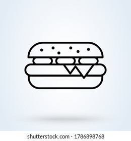 Sandwich. vector Simple modern icon design illustration.