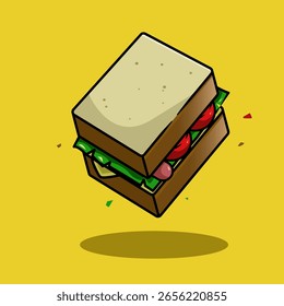 Vector de sándwich. Adecuado para logotipos, iconos, ilustraciones.