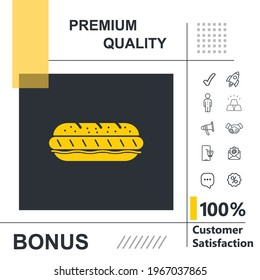 sandwich vector thin line icon with modern background