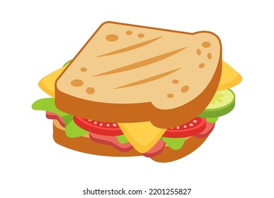 Sandwich with vegetables Food icon. Vector illustration