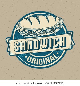 The Sandwich Vintage Stamp Logo Design