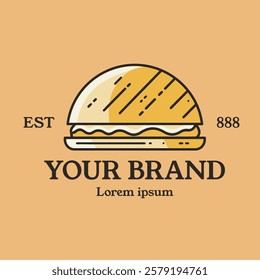A sandwich with the words "Your Brand" written below it. The sandwich is on a brown background
