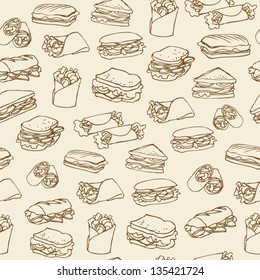 Sandwich & wrap background pattern