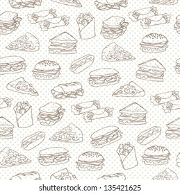 Sandwich wrap & fast food background pattern