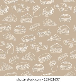 Sandwich wrap & fast food background pattern