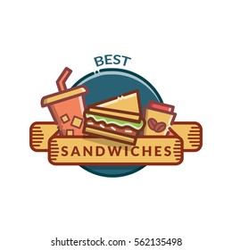 Sandwiches badge, label, logo, icons design templates. Vector illustration