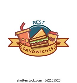 Sandwiches badge, label, logo, icons design templates. Vector illustration