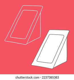 Sandwiches box line mockup. Vector illustration. Empty container template.