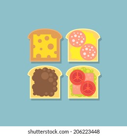 sandwiches. flat illustration