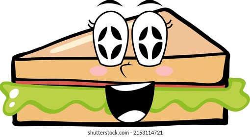 Sandwiches with happy face illustration