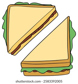 sandwiches illustration hand drawn isolated vector