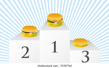 Sandwiches on the pedestal are shown in the picture.