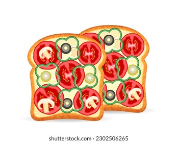 Sandwiches on a white background. Vector illustration.