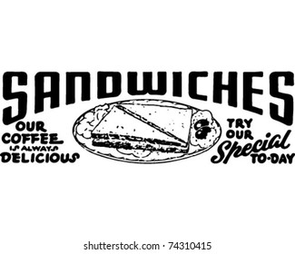 Sandwiches - Retro Ad Art Banner