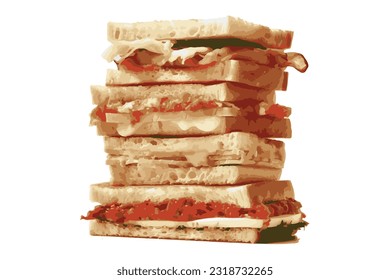 Sandwiches With Sauce and Mayonnaise