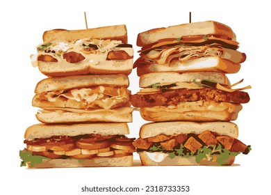 Sandwiches With Sauce and Mayonnaise