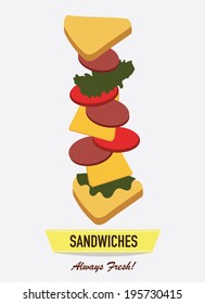 sandwiches. vector illustration.