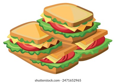 sandwiches Ilustración vectorial fondo blanco