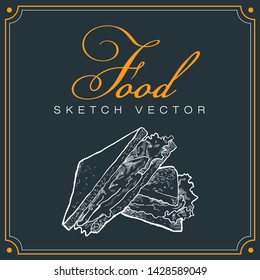 Sandwichs drawing Food Sketch Vector