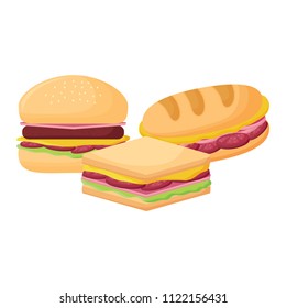 sandwichs and hamburger