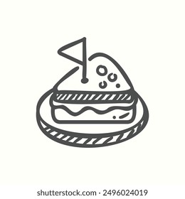 sandwitch icon, isolated handdrawn icon theme bakery