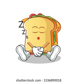 sandwitch sleep cartoon vector mascot illustration