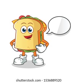 sandwitch talking cartoon vector mascot illustration