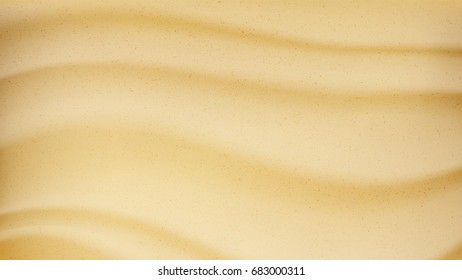 Sandy Background Vector Top View. Sandy Beach, Desert Travel Background Illustration 
