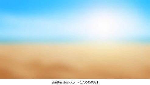 Sandy beach, blurred background. Vector illustration.