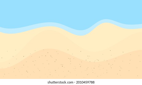 sandy beach and sea waves, illustration Vector EPS 10