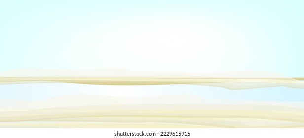 Sandy beach. Sunny day. Abstract sea background. Coast of the ocean. 