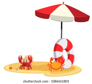 Ejemplo de Sandy Beach and Beach Umbrella