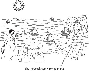 The sandy beach,
vertical template vector, abstract geometric background, modern x-banner and flag-banner,rectangle size.