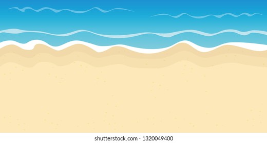 sandy beach and water summer holiday background vector illustration EPS10