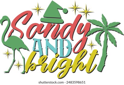 Sandy And Bright - Tropical Christmas Illustration
