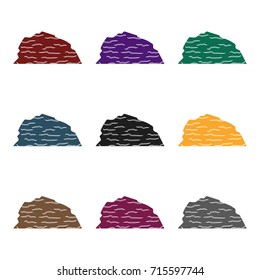Sandy ceremony in wild west .Mountains of sand.Mountains in the desert.Different mountains single icon in black style vector symbol stock illustration.