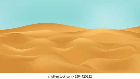 Sandy Desert Landscape Background Vector Illustration