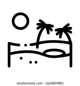 Sandy Landscape Icon Vector. Outline Sandy Landscape Sign. Isolated Contour Symbol Illustration