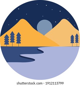Sandy mountains, illustration, vector on a white background.