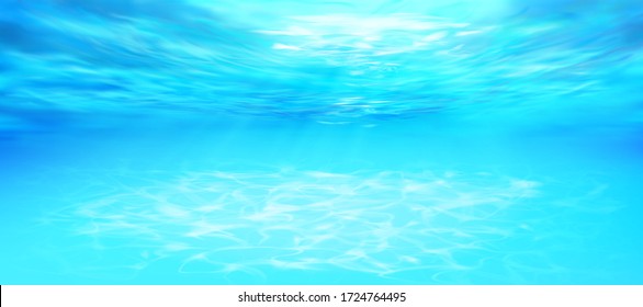 Sandy tropical beach. Watering place. Swimming pool under water. Vector illustration.