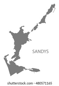 Sandys Bermuda Map in grey