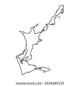 Sandys Parish map, administrative division of Bermuda. Vector illustration.
