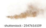 Sandy-smoke clouds with dust and fine particles. PNG Dune, sand storm, clusters of powder. Realistic vector illustration of desert storm - flying saw dust with small dirt particles under the influence