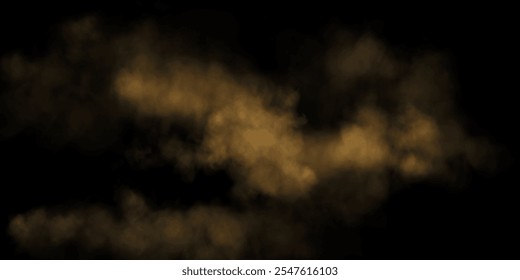 Nubes arenosas con polvo y partículas finas. PNG Duna, tormenta de arena, racimos de polvo. Ilustración vectorial realista de la tormenta del desierto: serrín volador con Pequeñas partículas de suciedad bajo la influencia