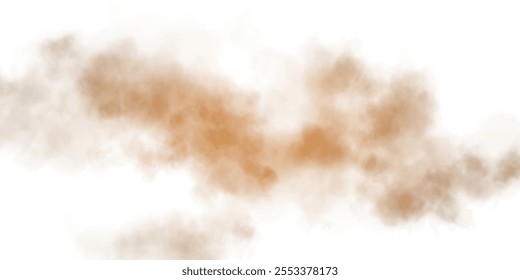 Nubes arenosas con polvo y partículas finas. PNG Duna, tormenta de arena, racimos de polvo. Ilustración vectorial realista de la tormenta del desierto: serrín volador con Pequeñas partículas de suciedad bajo la influencia